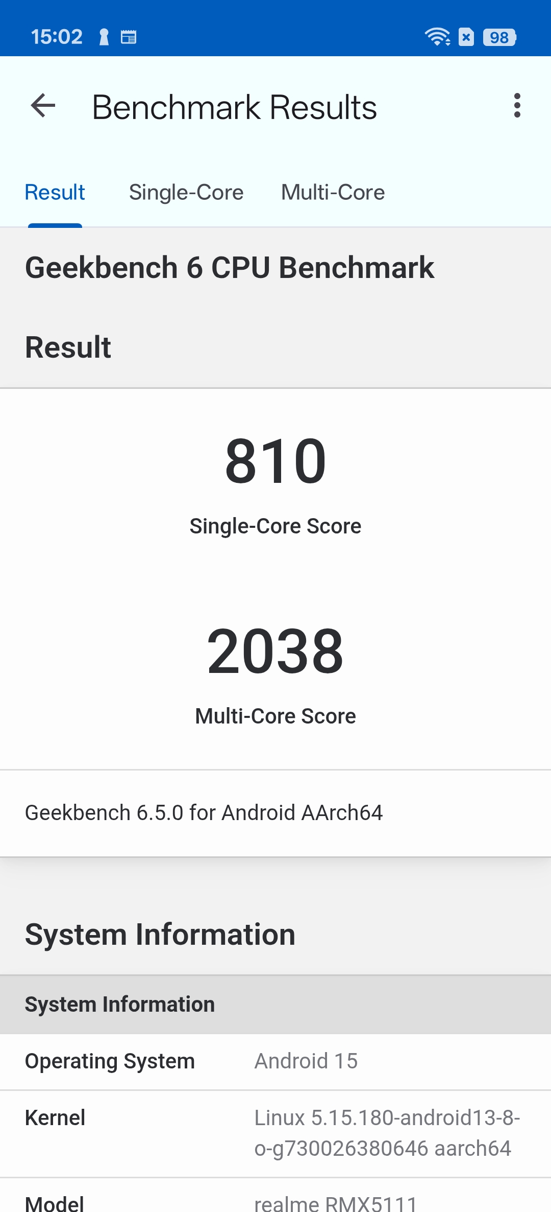 Realme 15T Benchmarks Images