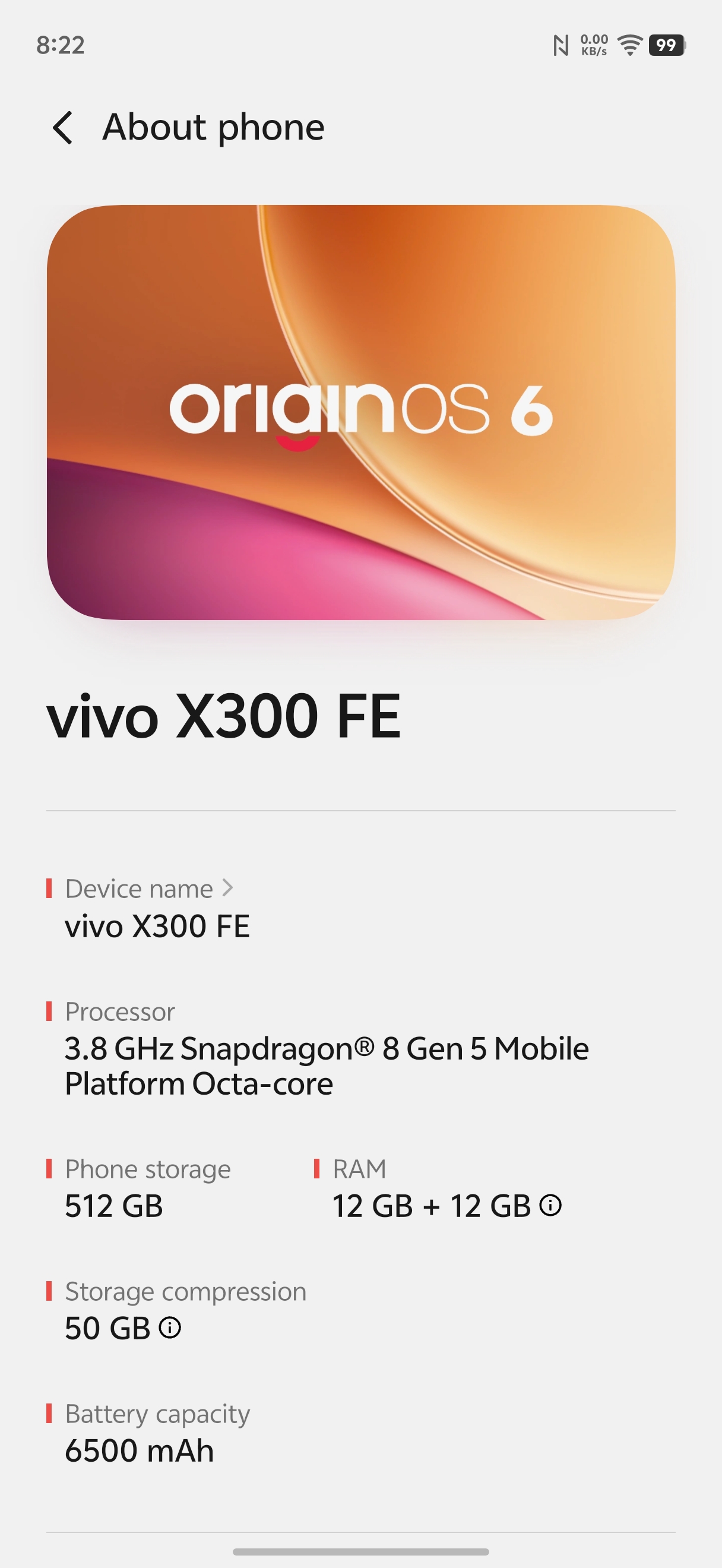 वीवो X300 FE UI Screenshots इमेजिस
