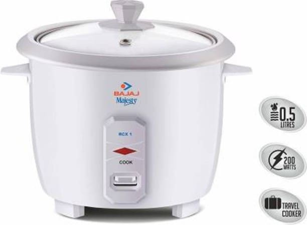 Bajaj Majesty RCX 1 0.5 L Rice Cooker (White)