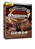 MuscleTech Mission 1 Clean Protein Bar (Chocolate Brownie, 60GM, Pack of 4)