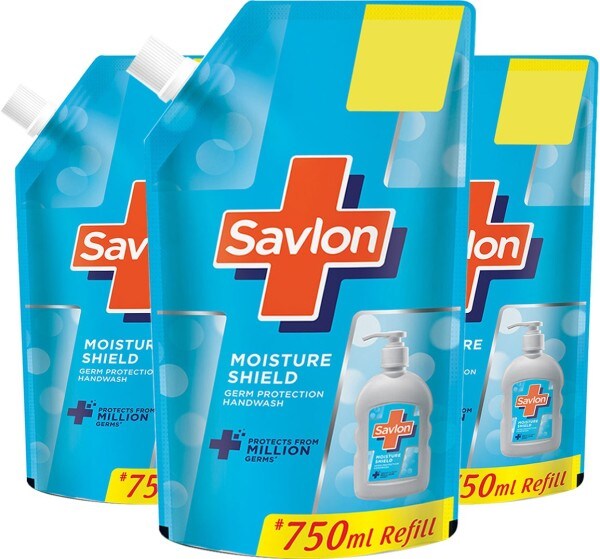 Savlon Moisture Shield Germ Protection Hand Wash (750ML, Pack of 3)