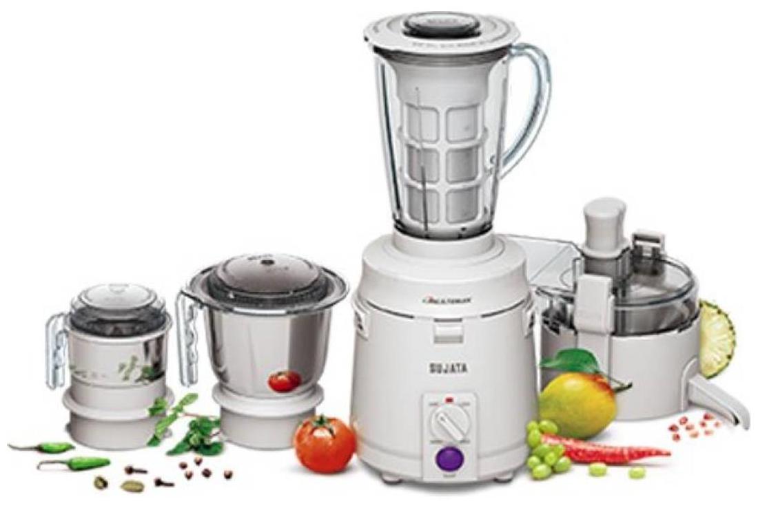 Sujata Multimix 810W Juicer Mixer Grinder (White, 4 Jar)
