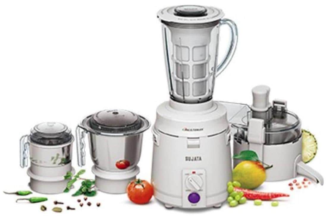 Sujata Multimix 900W Juicer Mixer Grinder (White, 4 Jar)