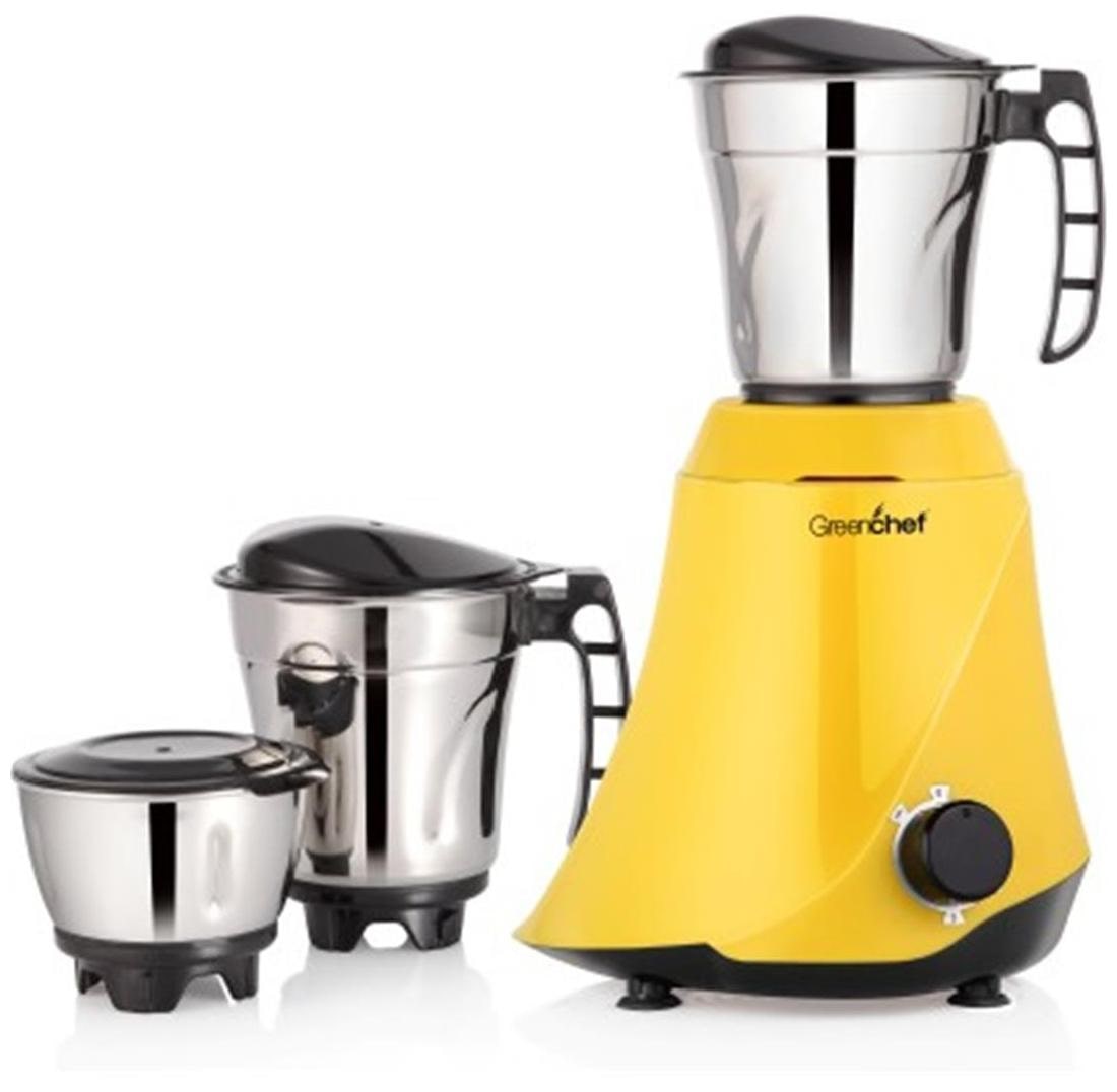 Greenchef Neto 550W Mixer Grinder (Yellow, 3 Jar)