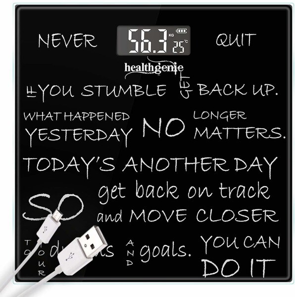 Healthgenie Never Quit Digital Weighing Scale (Black)