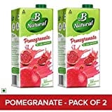 B Natural Pomegranate Juice (Pomegranate, 1LTR, Pack of 2)