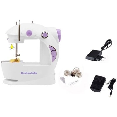 Benison India Portable Mini Electric Sewing Machine (White)