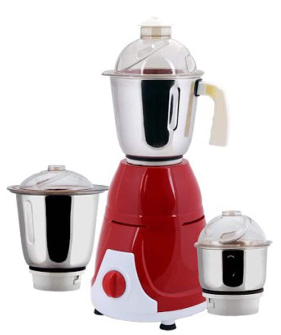 Anjalimix Prime 600W Mixer Grinder (Red, 3 Jar)
