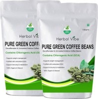 Herbal Vibe Pure Green Beans Coffee (Green Coffee, 100GM, Pack of 2)