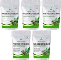 Herbal Vibe Pure Green Beans Coffee (Green, 100GM, Pack of 5, 100 Pieces)