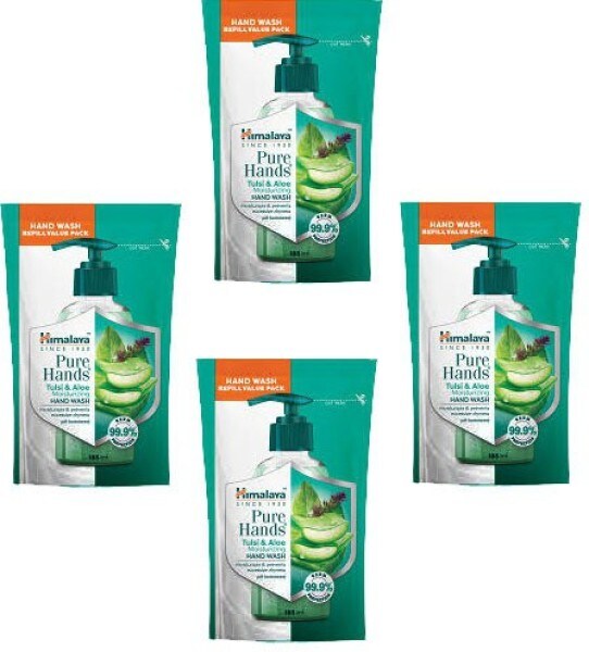 Himalaya Pure Hands Tulsi and Aloe Moisturizing Hand Wash (Tulsi and Aloe, 185ML, Pack of 4)