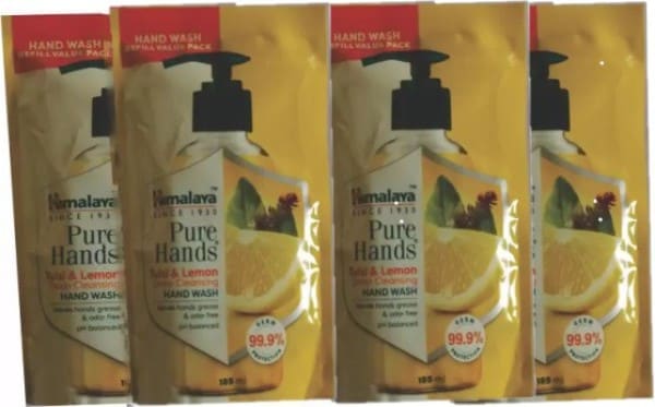 Himalaya Pure Hands Tulsi and Lemon Deep Cleansing Hand Wash (185ML, Pack of 4)