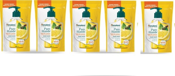 Himalaya Pure Hands Tulsi and Lemon Deep Cleansing Hand Wash (185ML, Pack of 5)