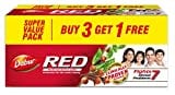 Dabur Red Paste For Teeth and Gums Toothpaste (200GM, Pack of 4)