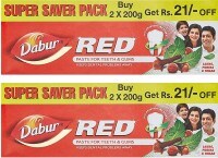 Dabur Red Paste For Teeth and Gums Toothpaste (200GM, Pack of 2)