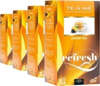 TE-A-ME Refresh Lemon Black Tea (50GM, Pack of 4, 100 Pieces)