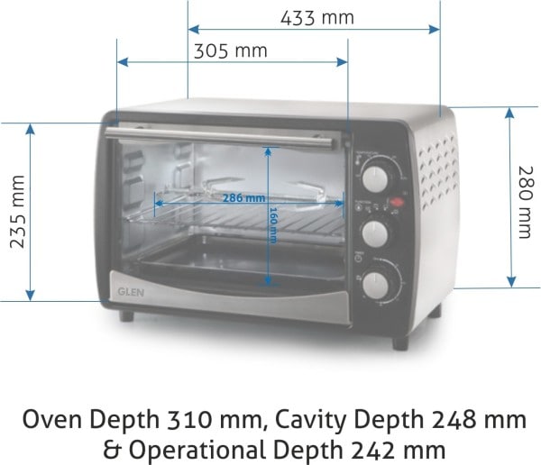 GLEN SA5020R 20 L Oven Toaster Grill (Black & Silver) Price in India
