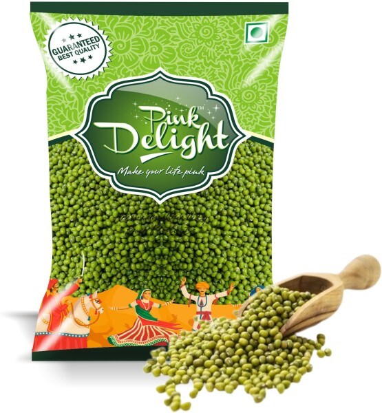Pink Delight Sabut Moong Dal (Green, 1KG)