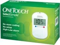OneTouch Select Simple Glucometer (10 Strips, White)