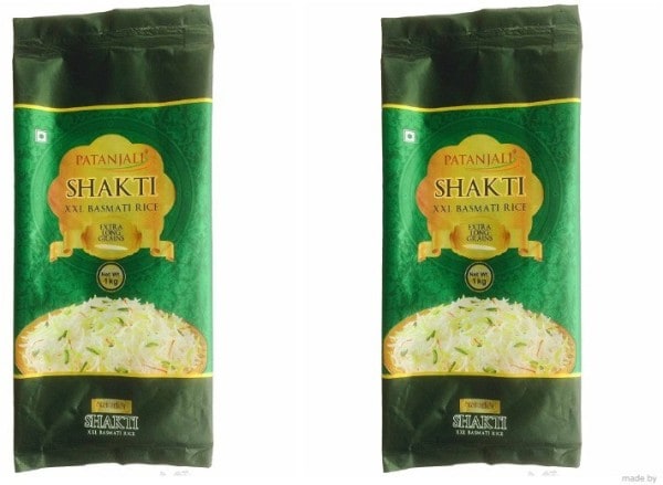 Patanjali Shakti XXL Basmati Rice (1KG, Pack of 2)