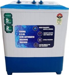 Compare Croma 6.5 kg Semi Automatic Top Load Washing Machine (CRLW065SMF202351) vs Whirlpool 7.5 kg Semi Automatic Top Load Washing Machine (Ace Super Soak)