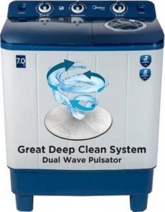 Midea 7 kg Semi Automatic Top Load Washing Machine (MWMSA070PCH)