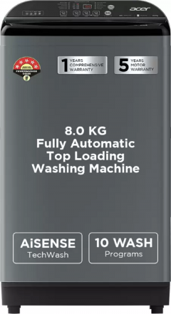 Acer 8 kg Fully Automatic Top Load Washing Machine (AR80QFATLH1C1IG24D)