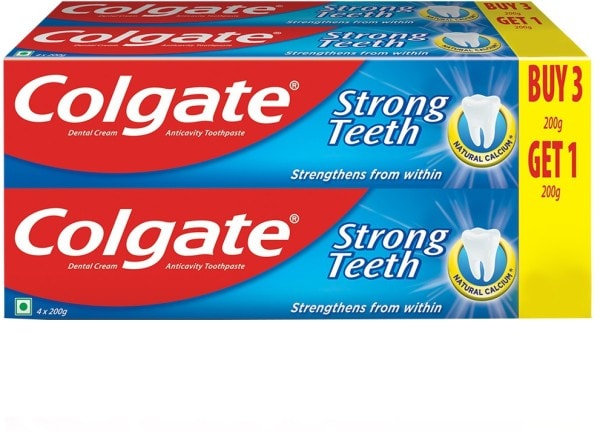 Colgate Strong Teeth Toothpaste (600GM, Pack of 3)