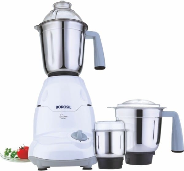 Borosil Sumo 750W Mixer Grinder (White, 3 Jar) Price in India, Specifications, Comparison (8th