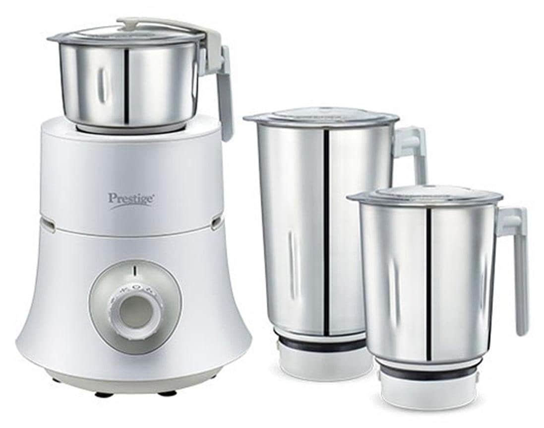 Prestige Teon 750W Mixer Grinder (White, 3 Jar)