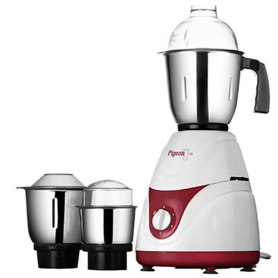 Pigeon Trumix 550W Mixer Grinder (Red & White, 3 Jar)