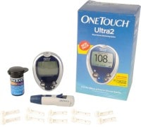 OneTouch Ultra 2 Glucometer (10 Strips, White)