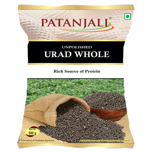 Patanjali Urad Whole Dal (500GM, Pack of 2)
