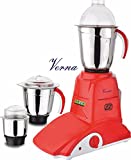 Meet Verna 750W Mixer Grinder (Red & White, 3 Jar)