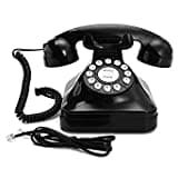 Bloomerang Vintage Retro Corded Landline Phone (Black)