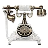 Bloomerang Vintage Swivel Corded Landline Phone (White)
