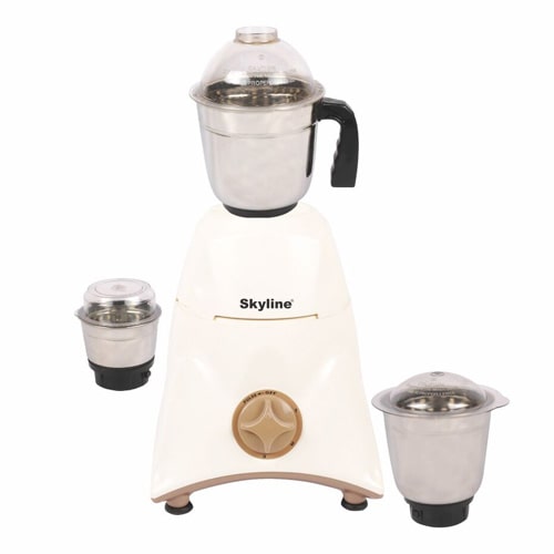 Skyline VTL-2000 550W Mixer Grinder (White, 3 Jar)