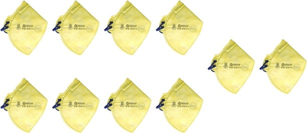 Venus VV44++ N95 Dust Protection Anti Pollution Mask (Yellow, Pack of 10)