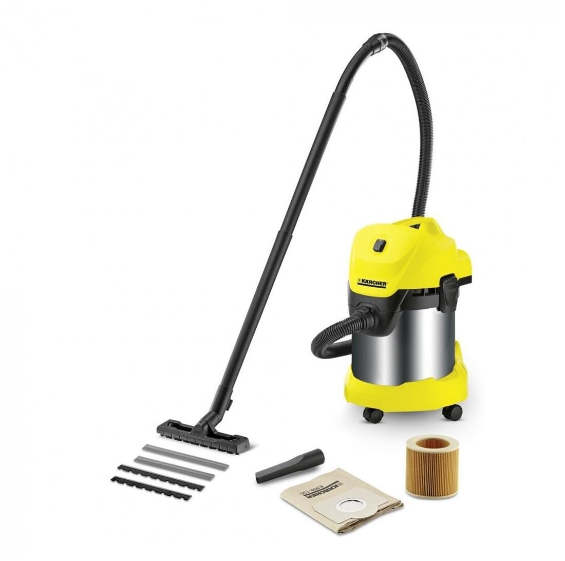 Karcher WD3 PRE Wet And Dry Vacuum Cleaner (Silver & Yellow)