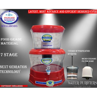 Wellberg Aquaguard Premium 12L Gravity Based Water Purifier (Premium Red)