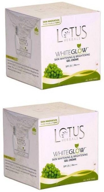 Lotus Herbals White Glow Skin Whitening & Brightening Gel Cream (60GM, Pack of 2)