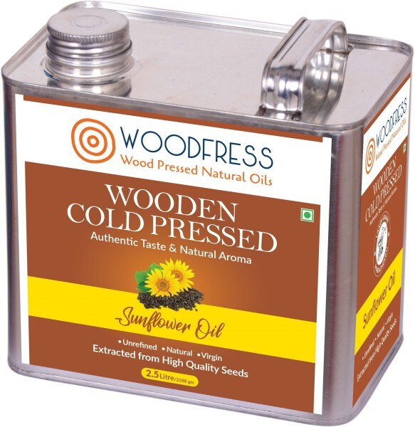 WOODFRESS Wooden Cold Pressed Sunflower Oil (2.5LTR) Price in India